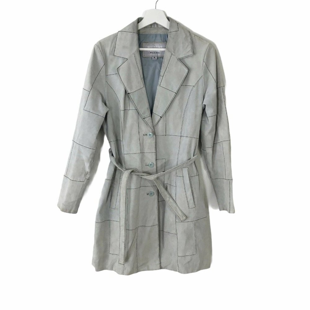 Wilson'ssuede Leather Jacket M Patchwork Trench - image 1